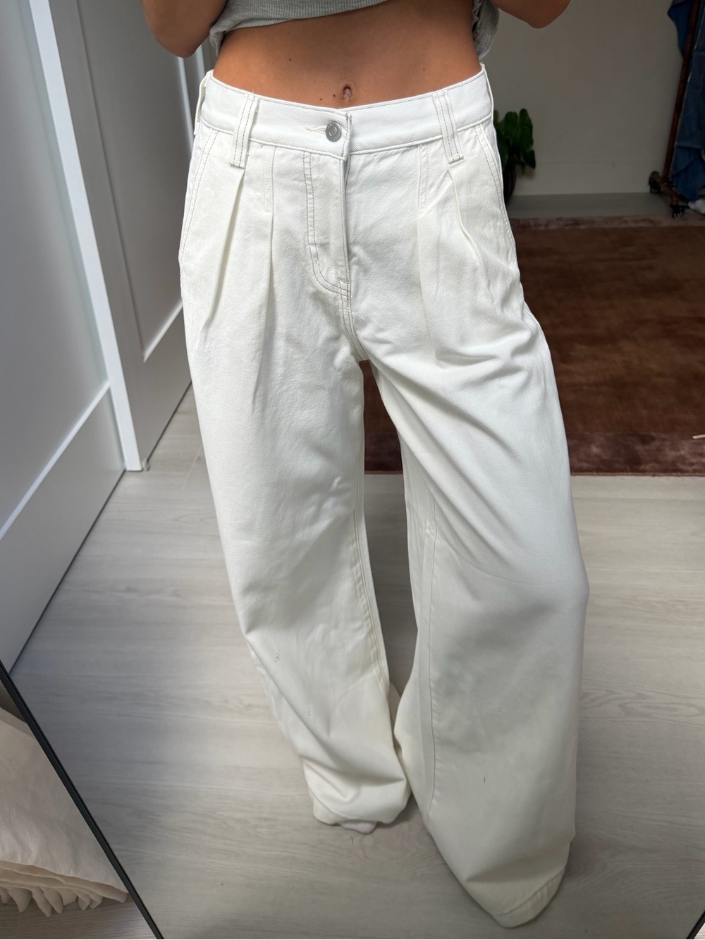 Pistola Wide-Leg High-Rise White Pants